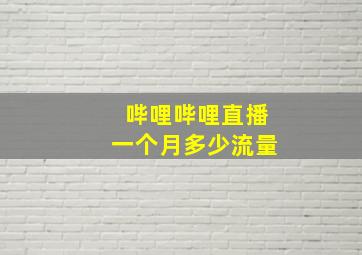 哔哩哔哩直播一个月多少流量