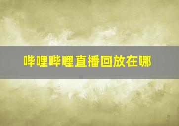 哔哩哔哩直播回放在哪