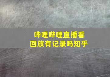 哔哩哔哩直播看回放有记录吗知乎