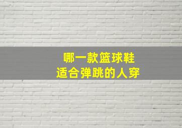 哪一款篮球鞋适合弹跳的人穿