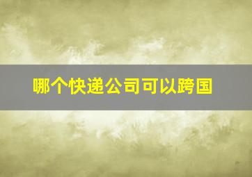 哪个快递公司可以跨国