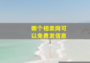 哪个相亲网可以免费发信息