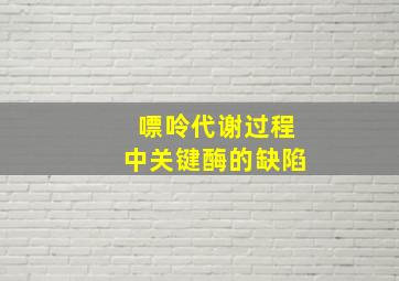 嘌呤代谢过程中关键酶的缺陷