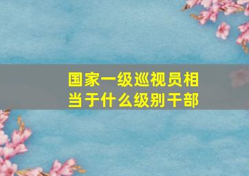 国家一级巡视员相当于什么级别干部