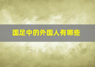 国足中的外国人有哪些