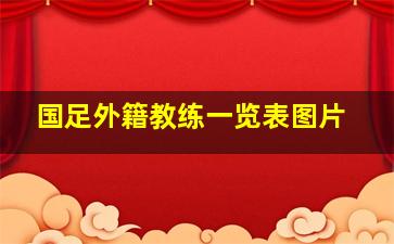 国足外籍教练一览表图片