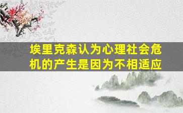 埃里克森认为心理社会危机的产生是因为不相适应