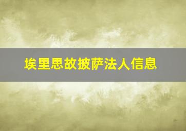 埃里思故披萨法人信息