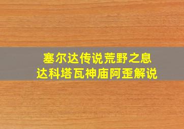 塞尔达传说荒野之息达科塔瓦神庙阿歪解说