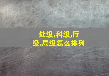 处级,科级,厅级,局级怎么排列