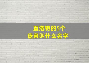 夏洛特的5个徒弟叫什么名字