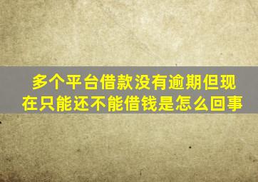 多个平台借款没有逾期但现在只能还不能借钱是怎么回事