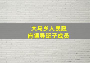 大马乡人民政府领导班子成员