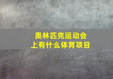 奥林匹克运动会上有什么体育项目