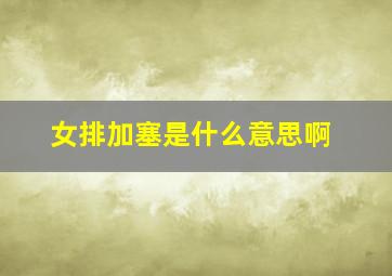 女排加塞是什么意思啊