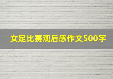 女足比赛观后感作文500字