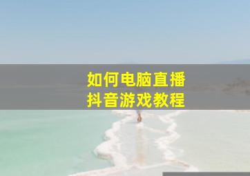 如何电脑直播抖音游戏教程