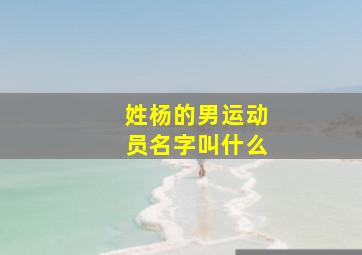 姓杨的男运动员名字叫什么