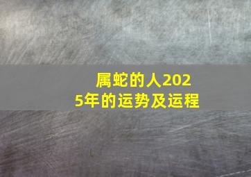 属蛇的人2025年的运势及运程