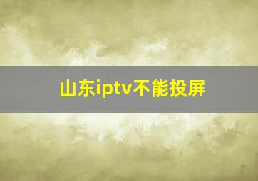 山东iptv不能投屏