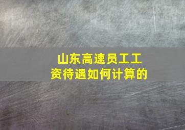 山东高速员工工资待遇如何计算的