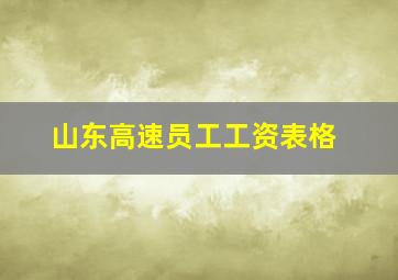 山东高速员工工资表格