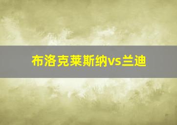 布洛克莱斯纳vs兰迪