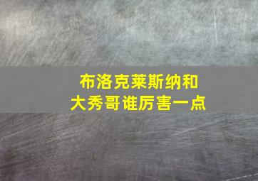 布洛克莱斯纳和大秀哥谁厉害一点