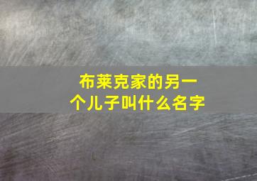 布莱克家的另一个儿子叫什么名字