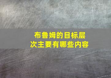 布鲁姆的目标层次主要有哪些内容