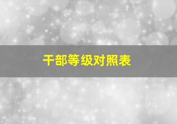 干部等级对照表