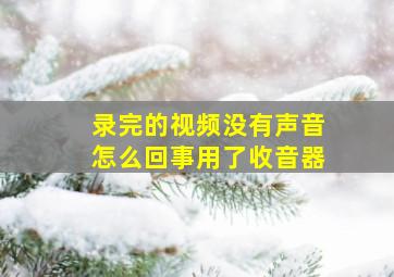 录完的视频没有声音怎么回事用了收音器