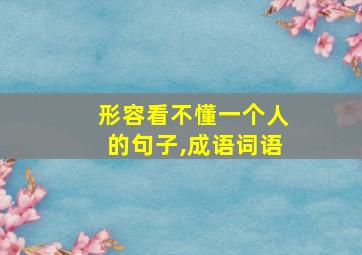 形容看不懂一个人的句子,成语词语