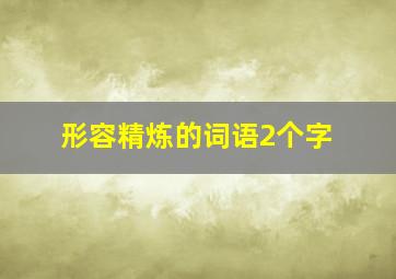 形容精炼的词语2个字