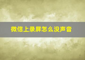 微信上录屏怎么没声音