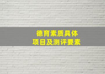 德育素质具体项目及测评要素