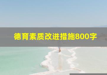 德育素质改进措施800字