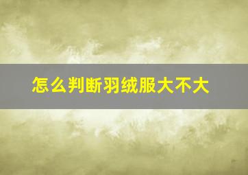 怎么判断羽绒服大不大