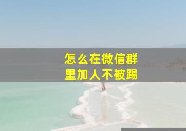 怎么在微信群里加人不被踢