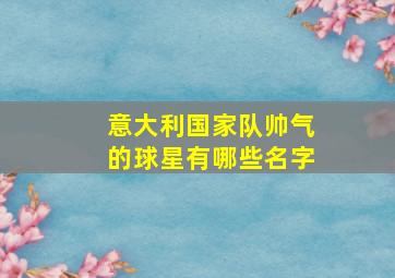 意大利国家队帅气的球星有哪些名字