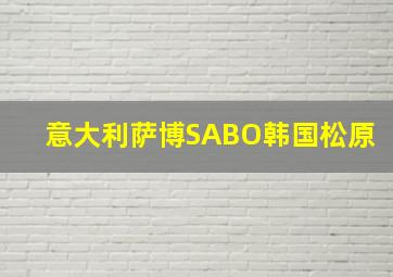 意大利萨博SABO韩国松原