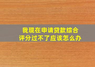 我现在申请贷款综合评分过不了应该怎么办