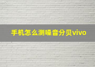 手机怎么测噪音分贝vivo