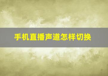 手机直播声道怎样切换