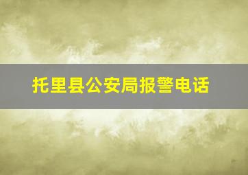 托里县公安局报警电话