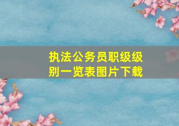 执法公务员职级级别一览表图片下载