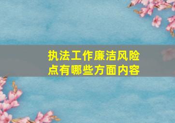 执法工作廉洁风险点有哪些方面内容