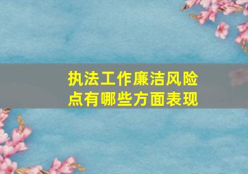 执法工作廉洁风险点有哪些方面表现