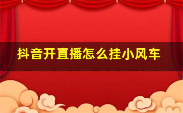 抖音开直播怎么挂小风车