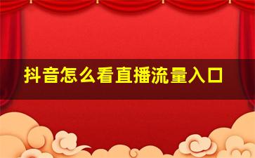 抖音怎么看直播流量入口